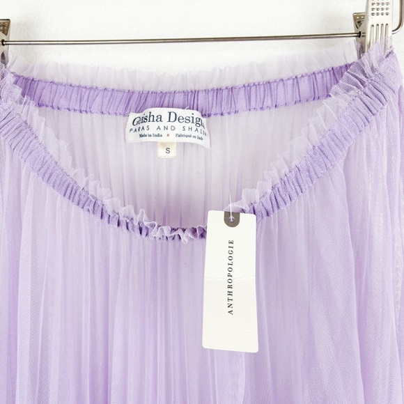 NWT Geisha Designs X Anthropologie Purple Sheer Maxi Skirt Sz S - Picture 6 of 10